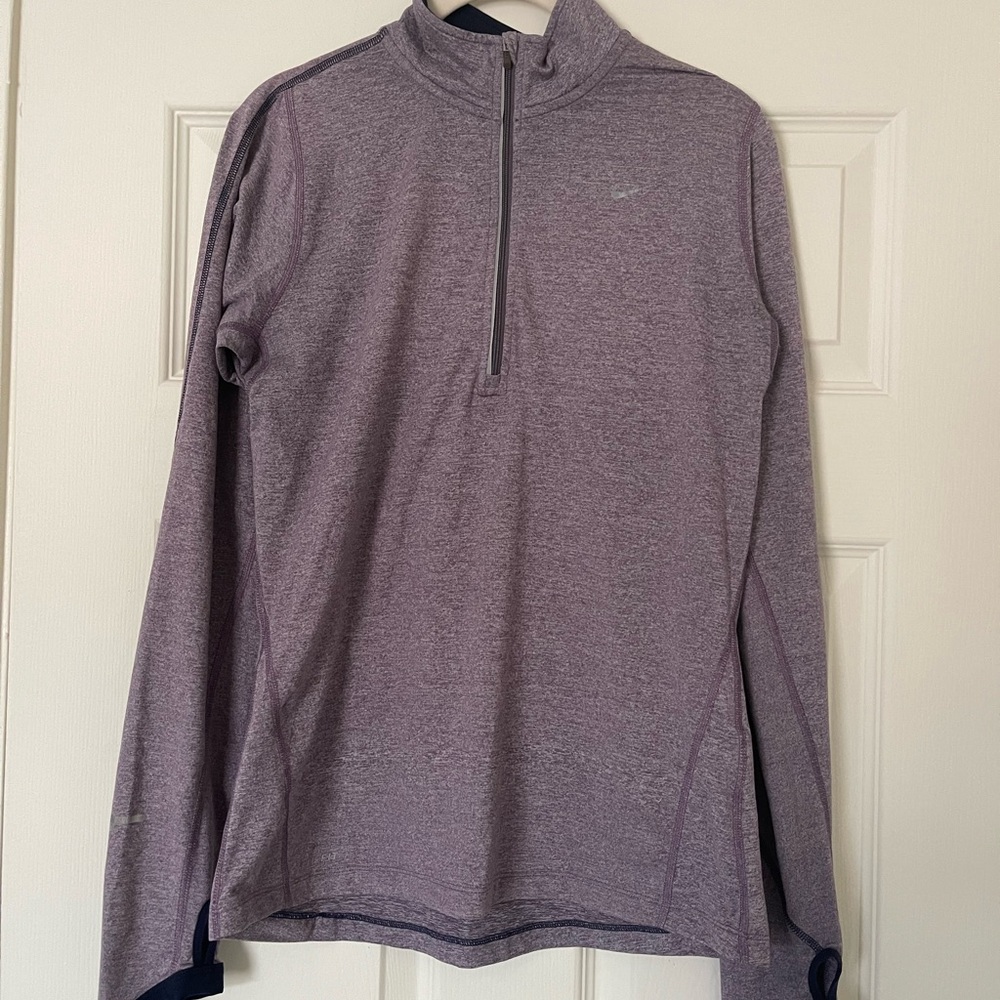 Nike Women Dri Fit Purple Quarter-Zip Sweater